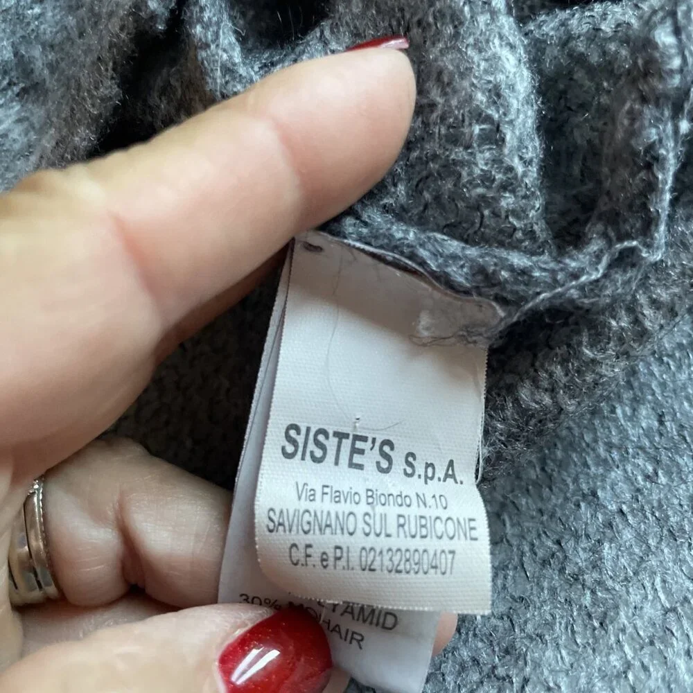 Siste's Italy Open Front Cardigan Duster Women's M Gray Mixed Weave Witchy Goth